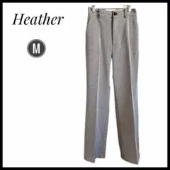 Heather　ヘザー　パンツ　ボトムス　千鳥柄　Mサイズ　センタープレス　黒