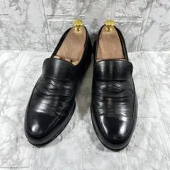 【美品】銀座ヨシノヤ メンズ コインローファー ブラック　レザー 25㎝