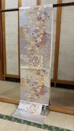袋帯 西陣織 シルバー 波文様 未仕立て品 - メルカリ