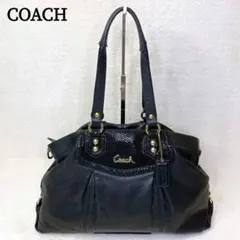 美品Coach コーチエルゴ パテントレザー プリーツサッチェル - ブラック 美品Coach コーチエルゴ パテントレザー プリーツサッチェル