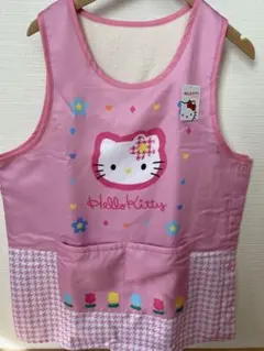ハローキティ カオハナ　エプロン M-L ポケット付き　ピンク　裏ボア　保育士