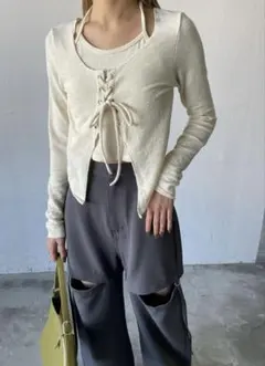 【A.I.C】 ホルターキャミレイヤードデザイントップス