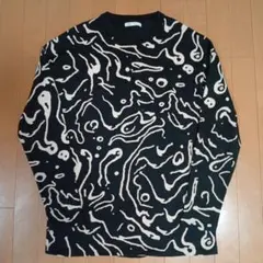 ZARA メンズ tシャツ カットソー 総柄 ブラック M ザラ