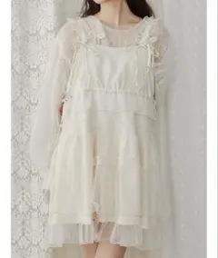 merry jenny チュールドロストミニキャミワンピース アイボリー