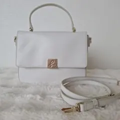 アニエスべー 2way ワンハンドル　ハンドバッグ ショルダーバッグ　白