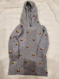 ヒステリックミニ　裏起毛　刺繍ロングパーカー90