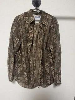 ペイズリー柄 シャツ ブラウス ブラウン