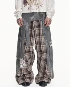 EMOBROTHER EMO Patchwork Trousers ワイドパンツ - メルカリ