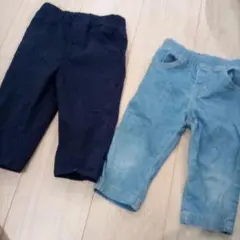 キッズパンツ 100cm ネイビー デニム 2色セットのサムネイル