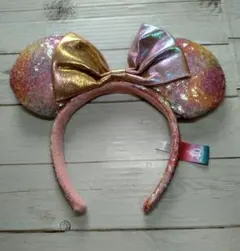 ディズニー　ミニー　カチューシャ　ピンク　キラキラ　ラメ