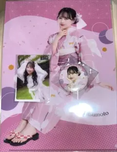 FRUITSZIPPER 浴衣 すきくじ 松本かれん クリアファイル 缶バッジ