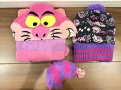 【チェシャ猫】不思議の国のアリス　Disney フード付きタオル　ニット帽など