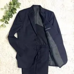 COMME CA ISM 　BG メンズスーツ　ネイビー　シャドーストライプ　L