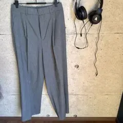 ユニクロ　タックワイドパンツ グレー　L