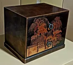 古民具 総漆塗り 蒔絵 小箪笥 骨董