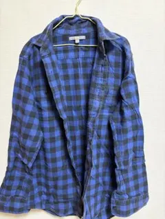 UNIQLO 青黒チェック 長袖シャツ Mサイズ