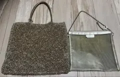 【良品】ANTEPRIMA ワイヤーバッグ　スクエア　シルバー　ポーチ付き