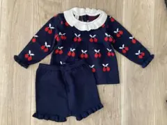 チェリー柄ニットセット ~95cm