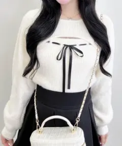 INGNI フェザーリブデコルテオープンリボンニット