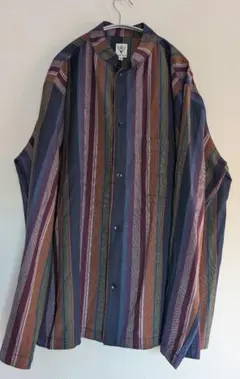 South2 West8 ストライプ　ノーカラーシャツ M
