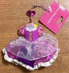 未使用 ラプンツェル 携帯クリーナー 携帯ストラップ ￼ドレスモチーフ