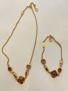 【ルイヴィトン LOUISVUITTON】フラワーネックレス＆ブレスレットセット