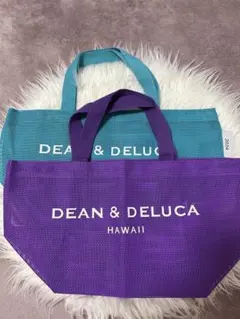 新品★ディーン＆デルーカ メッシュトートバッグ グリーン　パープルSサイズ　2色