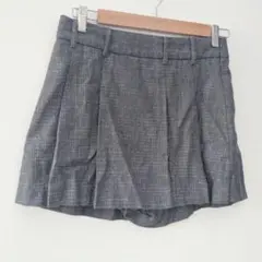 タグ付未使用 ZARA メタリックツイード スコート キュロット グレー S