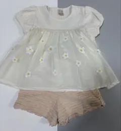 プティマイン♡デイジーチュールドッキングチュニック90cm ショートパンツセット