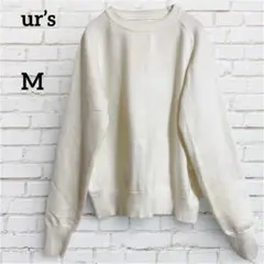 ユアーズ ウール混シンプルニットセーター【M】ホワイト ベーシック