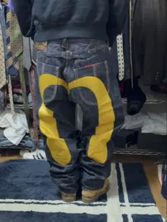 EVISU 塩谷ブラザーズ 40 黒大黒 ビックカモメ ビッグサイズ 半ズボン EVISU 塩谷ブラザーズ 40 黒大黒 ビックカモメ ビッグサイズ 半ズボン