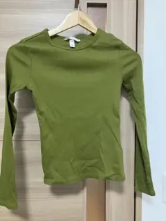 オリーブグリーン 長袖Tシャツ XS H&M