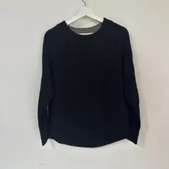 値下げ‼️FAVORI黒 ケーブル編み 長袖ニット