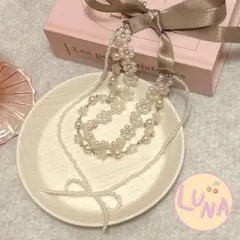 リボン、パール、花、星、ネックレス、チョーカー