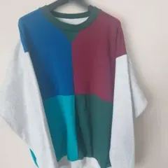 90s クレイジーパターン 前V スウェット L～XL グレー