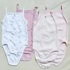 美品＊H&M コットン ボディスーツ ロンパース ベビー肌着 ノースリーブ 4枚