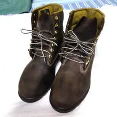 ティンバーランド ハイカット ワークブーツブラウン灰色8W26センチ