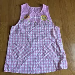 アンパンマン チェック柄エプロン ピンク　保育士　幼稚園教諭