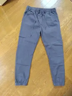 グレー ゴムウエスト ドローストリングパンツ