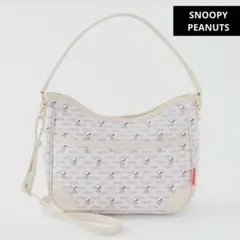 peanuts　スヌーピー　合皮ハンドバッグ　ショルダーバッグ　ベージュ