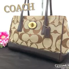 良品✨COACH ショルダーバッグ ハンドバッグ シグネチャー ターンロック