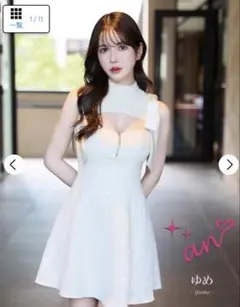 an アン キャバドレス リボン スパンコール付き