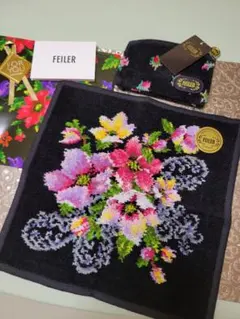 FEILER フェイラー タオルハンカチ ポーチ　巾着3点 セット 未使用品有】FEILER 巾着ポーチ タオルハンカチ 3点セット 花柄 - メルカリ