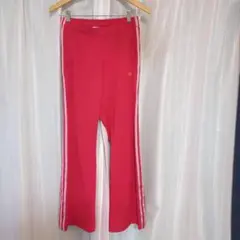 adidas 赤 ストライプ ジャージパンツ