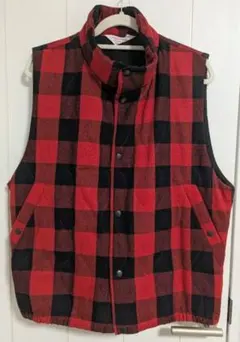 relume 中綿ベスト レッド・ブラックチェック