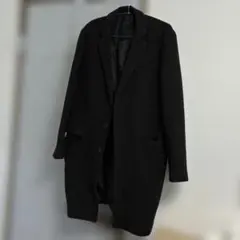 tk. 黒 チェスターコート ウール混紡
