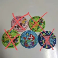 ディズニー　刺繍缶バッジ　リトルマーメイド　マリー　バンビ