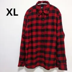 ユニクロ　フランネルチェックシャツXL レッド