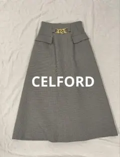 CELFORD セルフォード　千鳥格子ミドルフレアースカート 36のサムネイル
