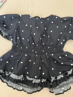 水玉模様フリルチュニック